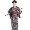 Asya etnik giyim yeni tasarım kimono erkekler resmi elbise japon beyefendi suit geleneksel kimono + kemer polyester malzeme giymek