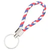 Leather Braided Woven Keychain Fit DIY Rope Rings Circle Pendant Key Chains Holder Car Keyrings Accessories Gift Wholesale