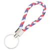 Leather Braided Woven Keychain Fit DIY Rope Rings Circle Pendant Key Chains Holder Car Keyrings Accessories Gift Wholesale