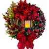 Guirnaldas de flores decorativas 12 '' Navidad para puerta delantera Muñeco de nieve Colgando Guirnalda Decorativa