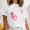 Aquarelle papillon femmes 90s dame mode t-shirts femme à manches courtes dessin animé vêtements imprimer o-cou hauts graphique T-shirt