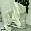Мужские брюки Белые мужские повседневные комплекты в стиле хип-хоп с высокой талией Японская уличная одежда СПОРТИВНЫЙ КОСТЮМ МУЖЧИНЫ Jogger Gym M-3xl Брюки CalcaМужские