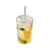 450ml Ins Simple Glass Cup With Lid Straw For Coffee Water Beer Juice Bubble Milk Tea Transparent Glass Ice Cold Drinks Tumbler