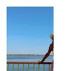 النساء مطوي أكمام ماكسي شاطئ اللباس الصيف أنيق قبالة الكتف القوس حبال حزب سيدة الأزياء مخطط المرقعة