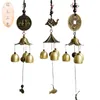 Objets décoratifs Figurines Carillon à vent en métal et cuivre Pendentif Décoration de porte Cloche en alliage Feng Shui Maison de ville Paon porte-bonheur Boutique d'argent