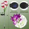 4 Head LED Solar Lily Garden Lamp Home Decorative Flower Lights Waterproof Landscape Yard Lawn Path Holiday Wedding 220429