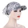 Visirs unisex bomullsolhatt Häckning CAP Huvudstycke Tryckt Bandana med Brim Hooded Scarf Western Headscarf Baseball Outdoor Hatvisors