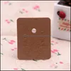 3.8*4.8Cm 100Pcs/Lot Kraft Paper Handmade Earrings Ear Stud Tags Small Cute Earring Packing Display Tag Card Drop Delivery 2021 Tags Price