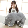 2022 귀여운 동물 코뿔소 플러시 장난감 큰 소프트 시뮬레이션 코뿔소 인형 어린이 소녀 생일 선물 31inch 80cm