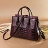 ladies leathers shoulder bags high-quality embossed crocodile handbag large capacity horizontal retro leather handbags elegant personality fashion Tote bag 3049