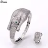 Donia jewelry luxury bangle party European and American fashion leopard animal Titanium micro-inlaid zircon ring set women's designer gift