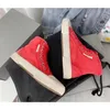 Red Platform Designer Sneakers High Tops Mode Casual Chaussures Hommes Femmes Baskets Luxe Toile Chaussure