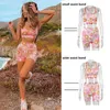 Vamos Todos Floral Print Outfits Pour Femmes Beach Outfit Deux Pièces Ensemble Survêtements Sport GYM Yoga Leggings Court Pantalon D'été 220706