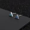 Stud HuiSept Fashion 925 Sterling Silver Femme Boucles d'oreilles Blue Opal Gemstone Bijoux en forme de coeur Cadeaux de fête de mariageStud Dale22 Farl22