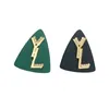 Kadın Saplama Küpe Takı Tasarımcıları Luxurys Yeşil Blakc Küpeler Üçgen Elegance Moda 925 Gümüş Heanpok Hoops Kutusu