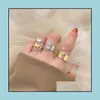 Cluster Rings Jewelry Creative Butterfly For Women Men Lover Couple Ring Set Friendship Engagement Wedding Open 2Pcs/Set Gold Sier Colors Dr