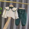 Dzieciowe dziewczynki Zestawy odzieży Bowknot Bluzki Bloomers Spodnie Przyciąganie ubrania dla dzieci Słodka strój