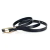 Fashion designer women belt small gold buckle genuine leather belt causal belts ceinture 1.5cm width with box