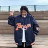 Kvinnans jackor Kvinnsjacka 2022 Herr- och rockar harajuku American Retro Contrast Baseball Suit Par Loose Sport Bf Jacketwomen