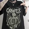 Verão Goth Feminino Tee Estético Solto Homens e Mulheres Camisa Punk Escuro Grunge Streetwear Gótico Top Camisetas Harajuku Y2K Roupas 220712