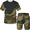 Summer Men S Kamuflage Tees Karty garnitury w stylu krótkiego rękawu w stylu sportowym T -koszulka