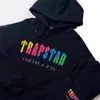 Tracki 2023 Męskie Trendy Trendy Rainbow Ręcznik Haft Mężczyźni Mężczyźni Kobiet Sportswear Suit Spodnie Hurtowe szczyty Jakość Dekodowanie z kapturem