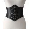 Belts Sexy Women Top Corset With Adjustable Round Buckle Belt Woman Solid Color Lift Up Masquerade Party Crop Waist Shaper