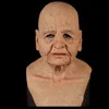 Cosplay -Gummi alter Mann Facecover Realistic Scary Latex Maske Horror Heaving Cosplay Requisiten für erwachsene Mann Frau Hogard Y2205234582145