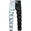 Spring Autumn Autumn Buching Jeans Fashion Moda Microelástica Slim Multicolor Panel Pants Casual Denim Troushers