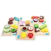Logwood ahşap oyuncaklar ahşap mutfak kesme meyve ve sebzeler tahta gerçek hayat oyuncak 6 model çocuk çocuk eğitim bebek oyuncakları lj201211