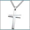 Pendant Necklaces Pendants Jewelry Stainless Steel Sier Gold Black Cross Chain For Men Women Religion Dkc