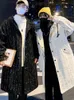 メンズトレンチコートIEFB秋のウインドブレーカーメンズロングウールコート韓国ファッション格子縞の飾り飾り男性トレンチ気質9A4514 220826