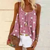 Kvinnor Camisole T-tröja Star Moon Print Spaghetti Strap Blus U-Neck Ärmlös Sommarväska Kvinnor Toppar Stora T-shirt Blusas G220414