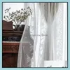 Curtain Drapes Modern Luxury Tle Curtains Living Room Bedroom Kitchen Decoration Bay Window Embroidery Flowers Finished Drop Delivery 2021