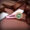 Fashion Ladies Hairpin Pink Designer D Hairpin Letter Alloy French Retro Hair Jewelry Gifts For Women