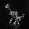 Bongs Dab Rig Recycler Su Borular Bisbler Percolater Bongs Sigara Boru ile 14mm Erkek Temizle Cam Kase 8 inç Şeffaf Kalın Pyrex Nargile Shisha Bütün Set