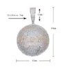 Hip Hop Round -formad Map Pendant Halsband med repkedja bling kubik zirkoniumsbelagd mode charm män kvinnor smycken331p