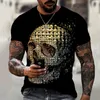 القمصان للرجال جمجمة ثلاثية الأبعاد للرجال الصيف فضفاض o-te-deace shore sphecleton tops street hip-hop tees men clothing thermen thermen