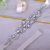 Hochzeit Braut Kleid Zubehör Kristall Gürtel Schärpe Strass Perlen Schärpen Ornament Schmuck Frauen Mode Gürtel Weiß Elfenbein Rosa Schärpen Band