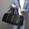 Duffel Bags Genuine Leather Travel Bag With Shoes Compartment Overnight Big Handbag Men Women Waterproof Cowhide Weekend ToteDuffel