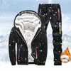 Tracksuits Men Sweatshirt Sporting Set Winter Warm Thick Casual Fleece Suit Jacket Pants 2st Mens Track Suit Sportswear Coat 201116