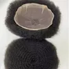6mm afro wave male toupees Indian remy human hair hand tied full lace unit for black men in US fast express delivery