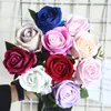 Single Stem Silk Flannel Rose Flowers 51cm High Quality Hand Made Roses Wedding Party Home Office Decoration