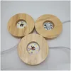 Night Lights Wooden 3D Light Round Base Holder Led Display Stand For Crystals Glass Ball Illumination Lighting Accessories Drop Deli Dhzpu