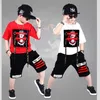 2 Parça Suit Çocuklar Genç Erkek Giyim Setleri Hip-Hop Dans Spor Eşofmanları Pamuk T-shirt   Şort Yaz Kıyafetler 220419