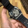 Nuevos relojes de pulsera mecánicos con cronógrafo rm11-03 Mecánica de lujo para hombre Mecánico automático r Cinta de cerámica negra Diseñador de alta calidad