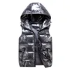 Parkas pour hommes en duvet pour hommes, gilet court en coton pour visage brillant, décontracté, polyvalent, tendance, chaud, à capuche, personnalisé, sans manches