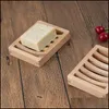 Soap Dishes Bathroom Accessories Bath Home Garden Fashion Natural Wooden Dish Tray Holder Storage Rack Plate Boxes Containers For Shower B