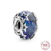 Charm silver 925 Dangle charm Estrellas bead moon colgante zircon Original Fit Pandora Pulsera