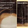 髪の合成ウィッグコスプレkookastyle合成長い波線ウィッグハイライト黒人女性オレンジ色の赤いミドルパーツコスプレ髪220225のためのブロンドウィッグ